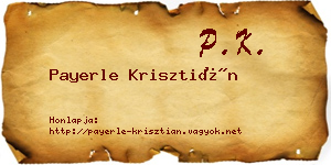 Payerle Krisztián névjegykártya